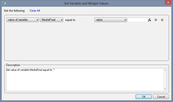 Janela Set Variable and Widget Value