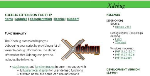 Site oficial do XDEBUG: //www.xdebug.org. 