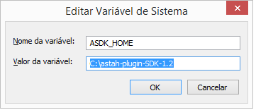 Configurao das variveis de ambiente ASDK_HOME
