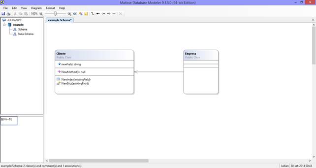 Ilustrao da interface grfica do
    Matisse Database Modeler