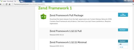 Site para download da verso 1.12.11 do Zend Framework
