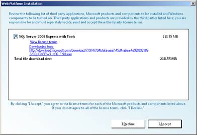 Tela de confirmao dos itens que sero
instalados