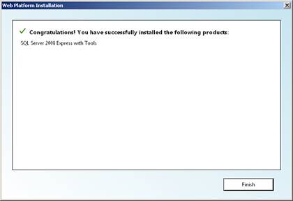 Tela de confirmao de instalao com sucesso