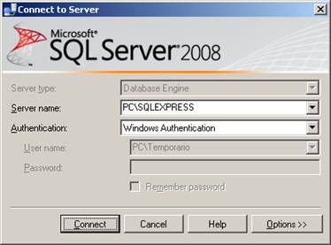 Login do SQL Server Management Studio