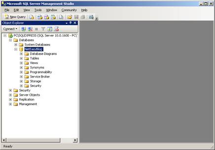 Objetos possveis de serem criados dentro de
uma database