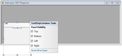 Inserindo um ToolStripContainer