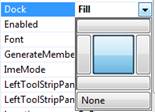 Configurando o dock do ToolStripContainer