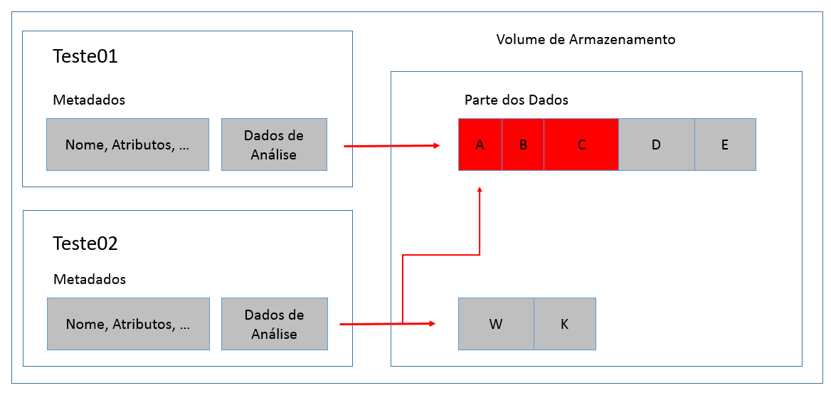 Identificação dos dados
duplicados e link para substituição da informação