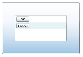 Atribuindo um ListBox como
objeto filho do Button