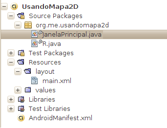 Estrutura do projeto Android para manipulação de mapas