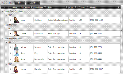 Agrupamento dos registros que foram
consultados, sem necessitar de um novo acesso a fonte de dados. Fonte:
www.telerik.com