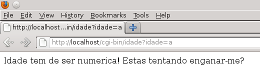 inserindo valor não numérico