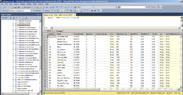 Retorno da Execuo da Query apresentada no Script, dentro do SQL Server 2012