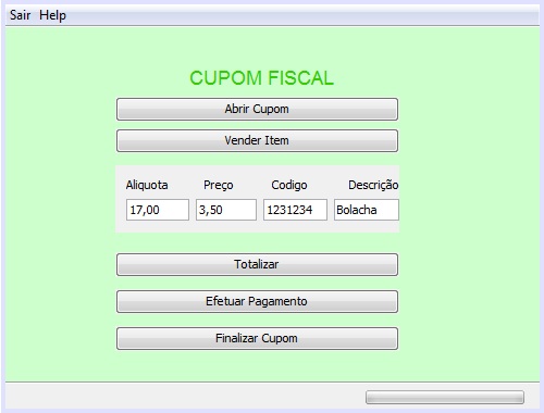 pequena interface gr�fica em um formul�rio