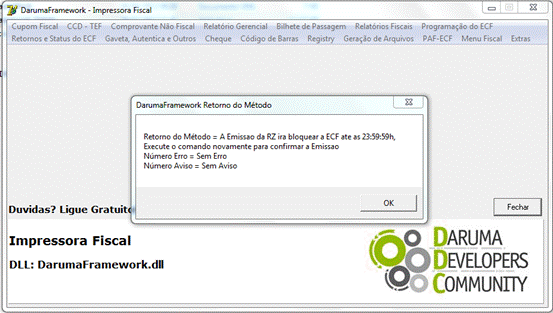 Simula��o atrav�s do exemplo DarumaFramework_Delphi.exe