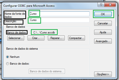 Configurar ODBC para Microsoft Access