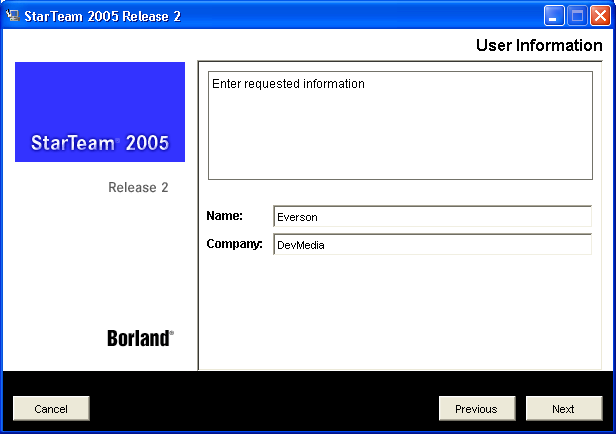 Configurando as informa��es do usu�rio