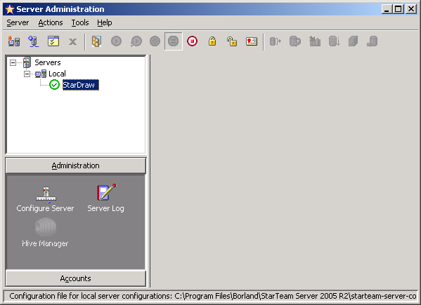 Iniciando o servidor de exemplo StarDraw do StarTeam
