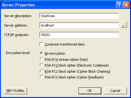 Iniciando o servidor de exemplo StarDraw do StarTeam