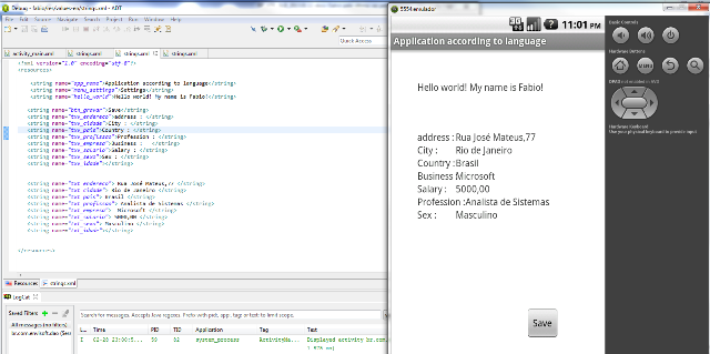 Teste realizado no dispositivo (Emulador Android)
