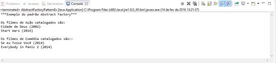 Sada da implementao do padro Abstract Factory
