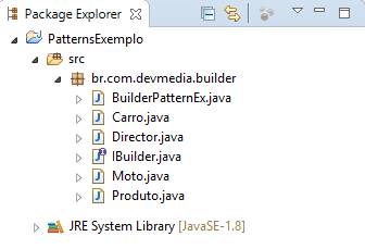 Package Explorer no Eclipse para a implementao do Builder