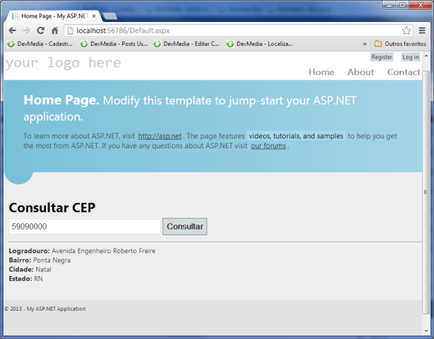 Consultando CEP existente