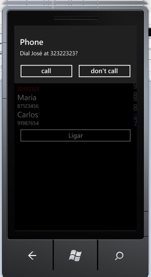Ligando para o nmero selecionado