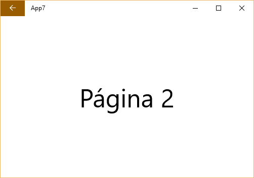 Página com botão Voltar visível