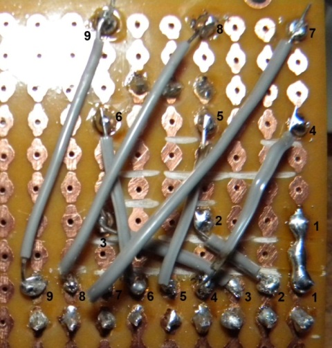 Solda dos resistores s colunas