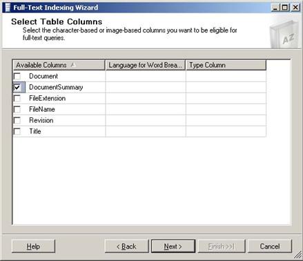 Full-Text Search Document Document Summary