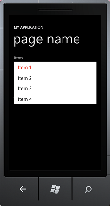 Exemplo de ListPicker