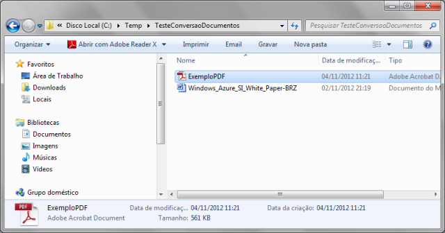 Documento PDF já salvo