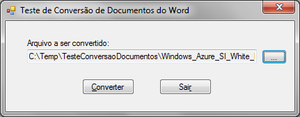 Documento do Word já selecionado
