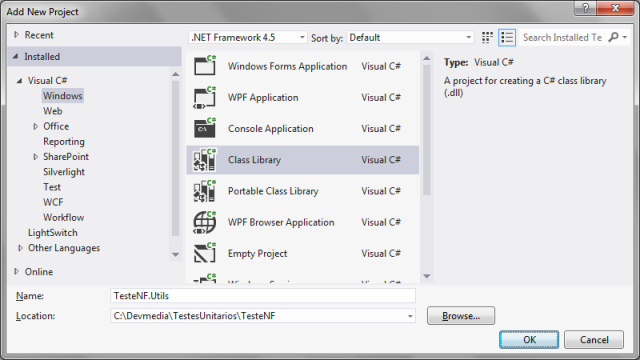Criando a Class Library TesteNF.Utils