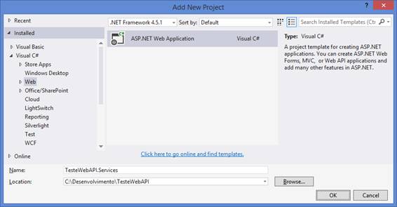 Criando uma
ASP.NET Web Application no Visual Studio 2013