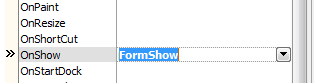 Object Inspector  OnShow do Form