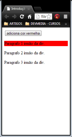 Exemplo do Seletor :First