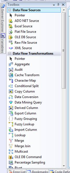 Toolbox no contexto de Data Flow