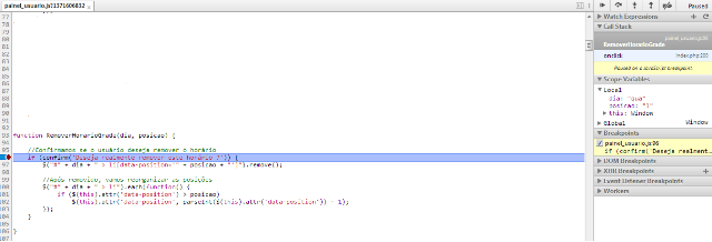 Usando o depurador e visualizando o valor das variáveis