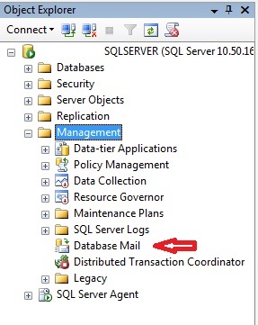 Janela do OBJECT EXPLORER no SQL Server Management Studio