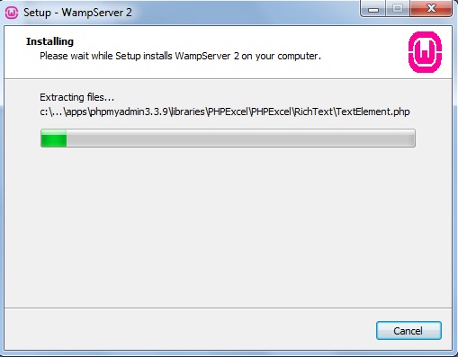 Processo de instalação do WampServer