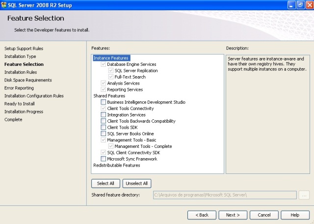 Janela Feature Selection