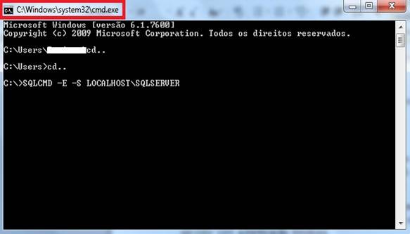 Janela do Prompt de Comandos