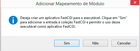 Modal para confirmar o Mapeamento de Módulo