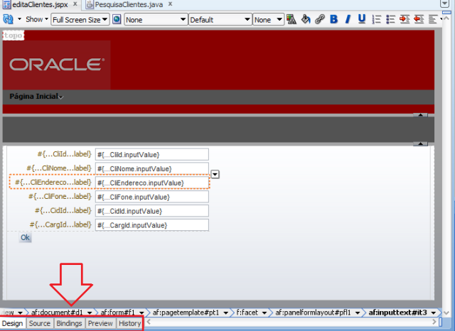 Main Editor e os editores de abas