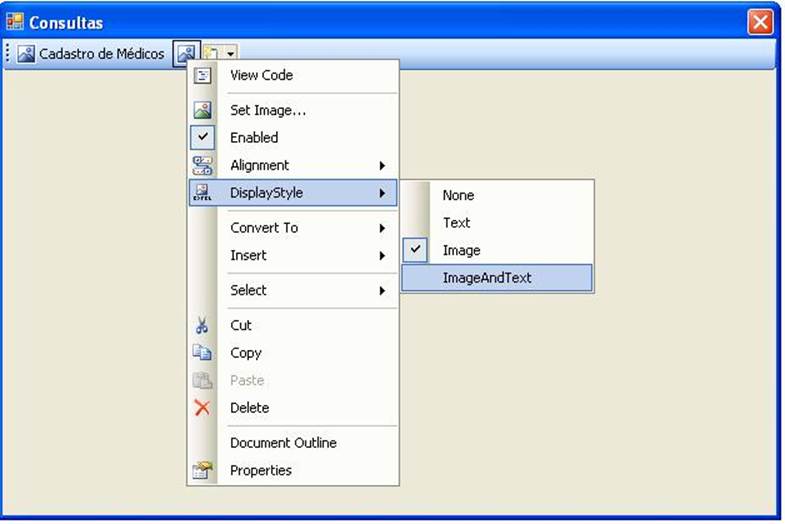 Alterando o DisplayStyle do ToolButton