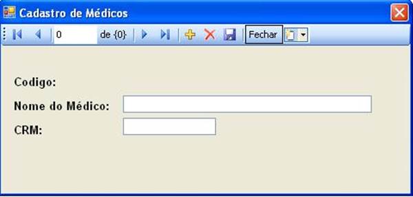 Tela de cadastro de pacientes