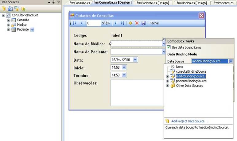 Criando o lookup com o nome dos mdicos