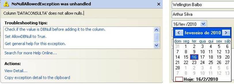 Possvel erro ao adicionar uma nova consulta